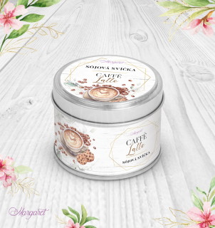 Sójová svíčka v plechovce | Velká / Vůně Caffé Latte